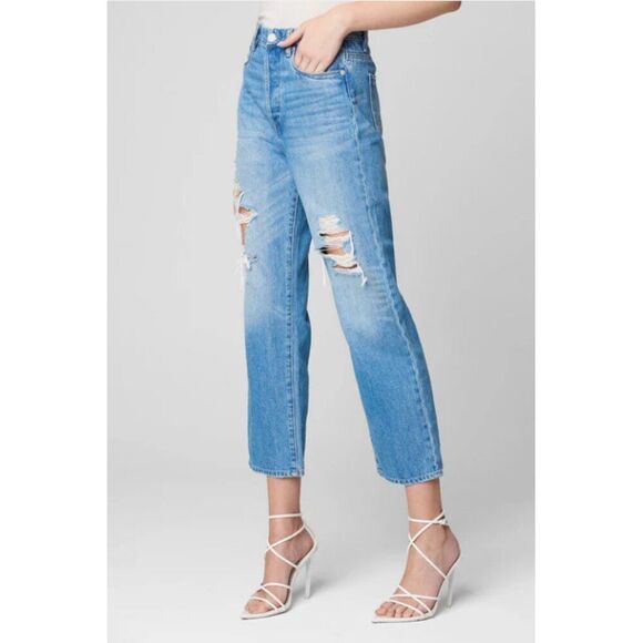 Blank NYC Baxter Rib Cage Jeans Straight Leg with Rips - Picture 3 of 14